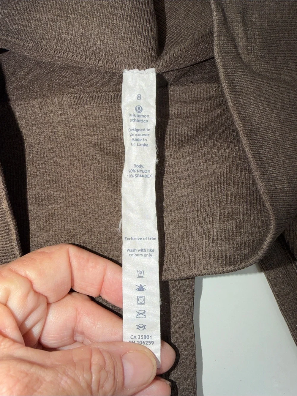 lululemon athletica Brown Ruched Capri Leggings